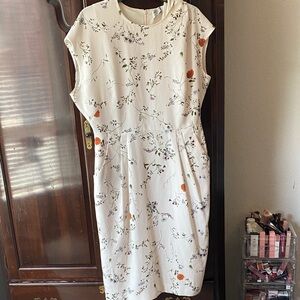 MM Lafleur Floral Print Cream Dress
